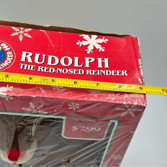 Applause Rudolph The Red Nosed Reindeer Plush Christmas 10in Damaged Box Vintage - Picture 11 of 11